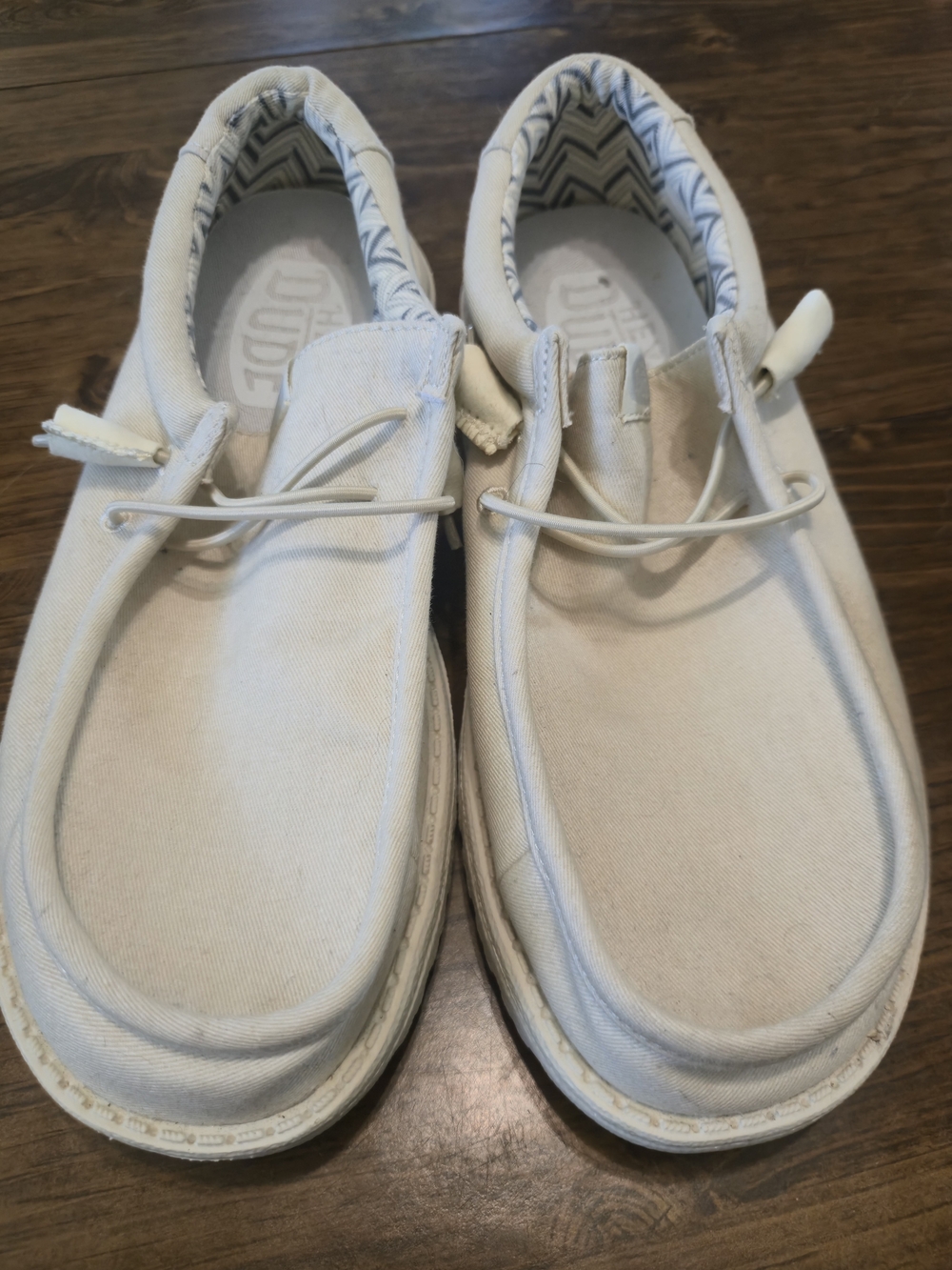 Mens "Hey Dudes" Canvas Slip-On Shoes in Off-White